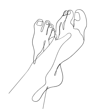 Line illustration of feet