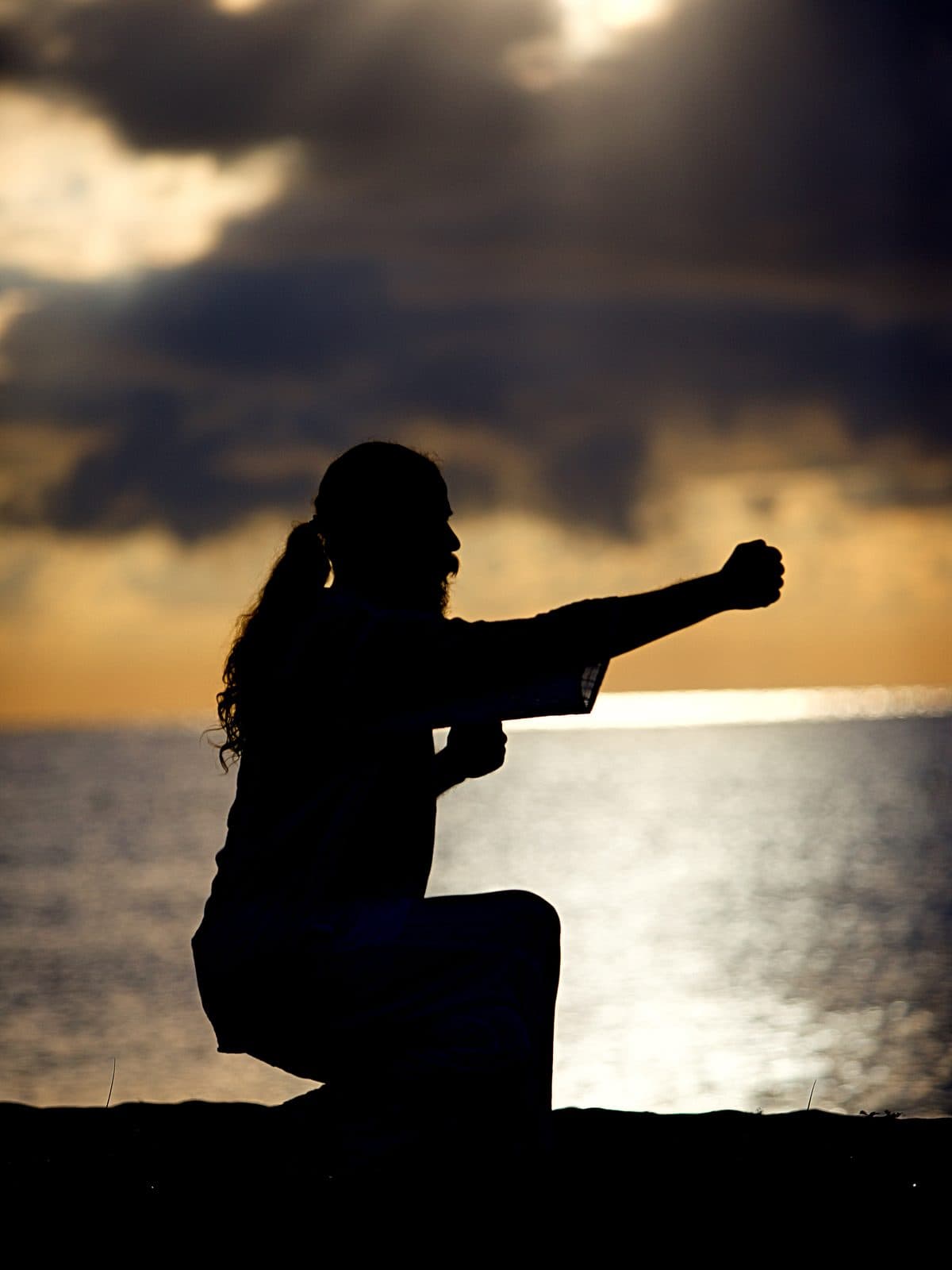 Movement practice at sunset
